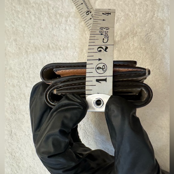 Fendi COA O'Lock Wallet Micro Trifold Rose Pink Tortora Gray Calf Leather - Picture 16 of 16